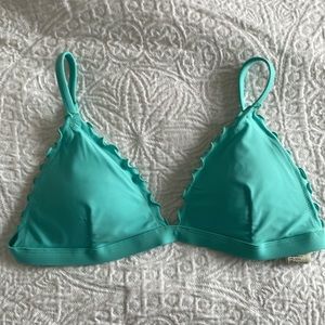 Hollister Teal Ruffle Bikini Top